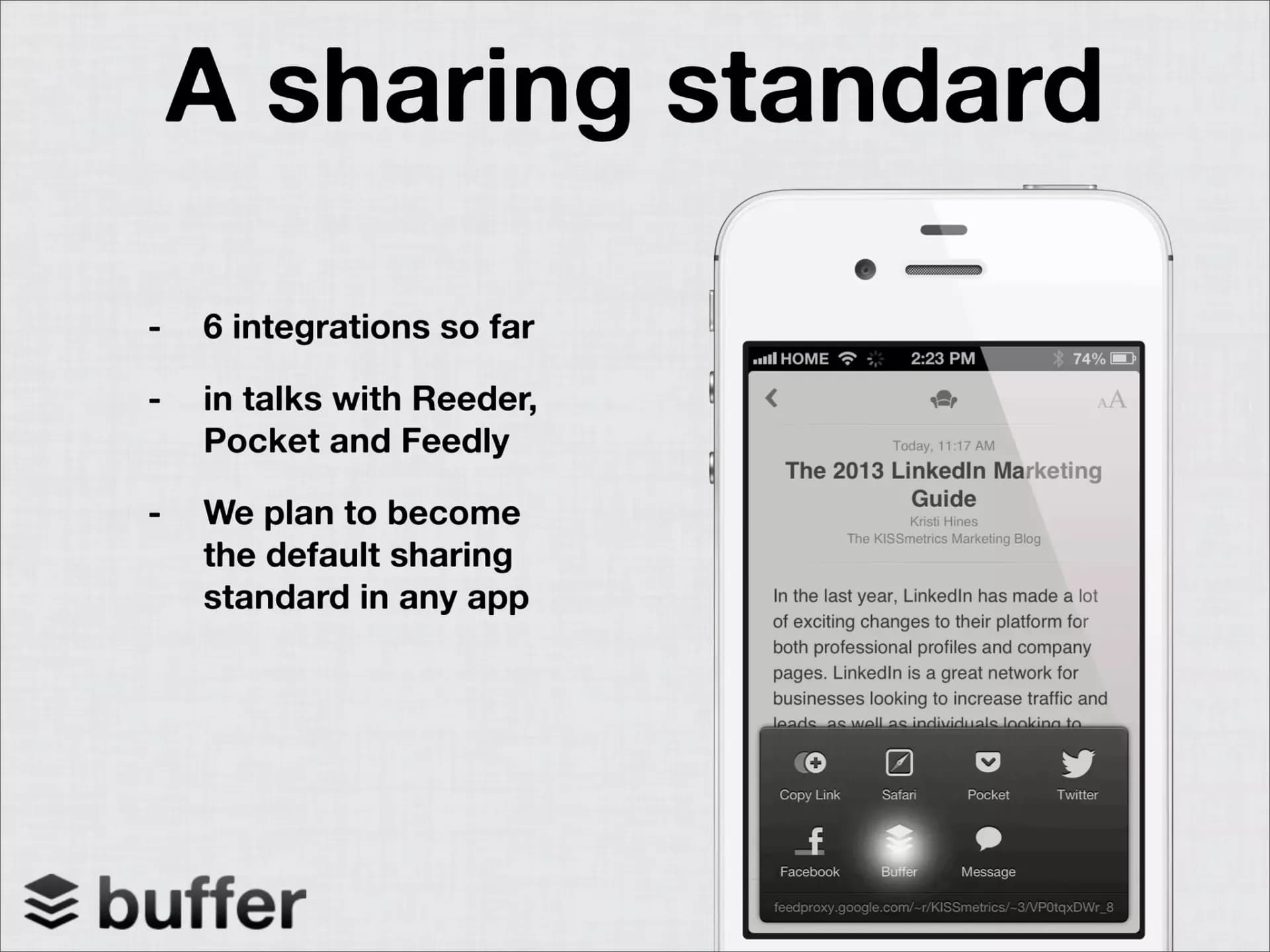 A sharing standard slide