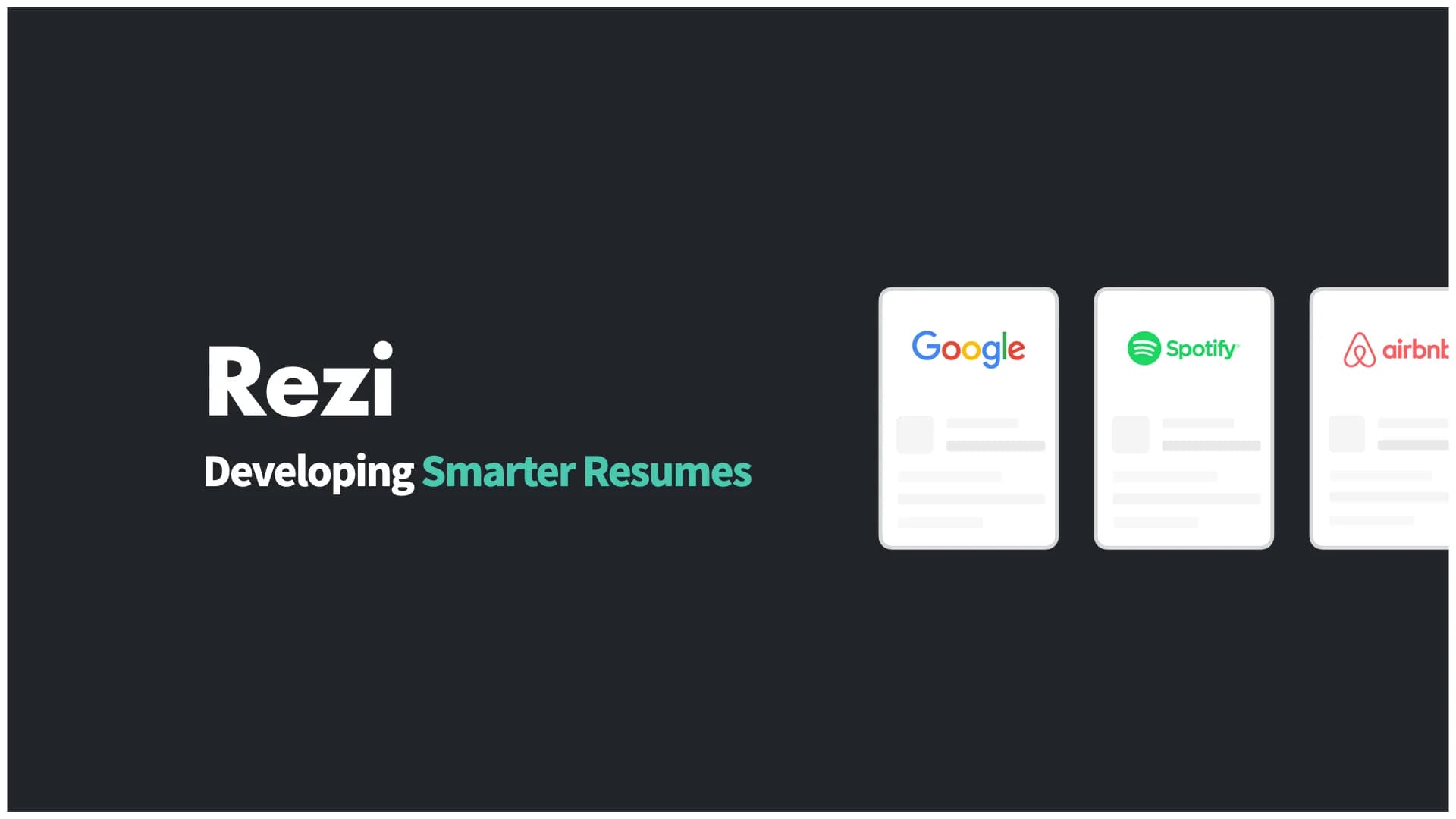 Slide 1: Rezi: developing smarter resumes