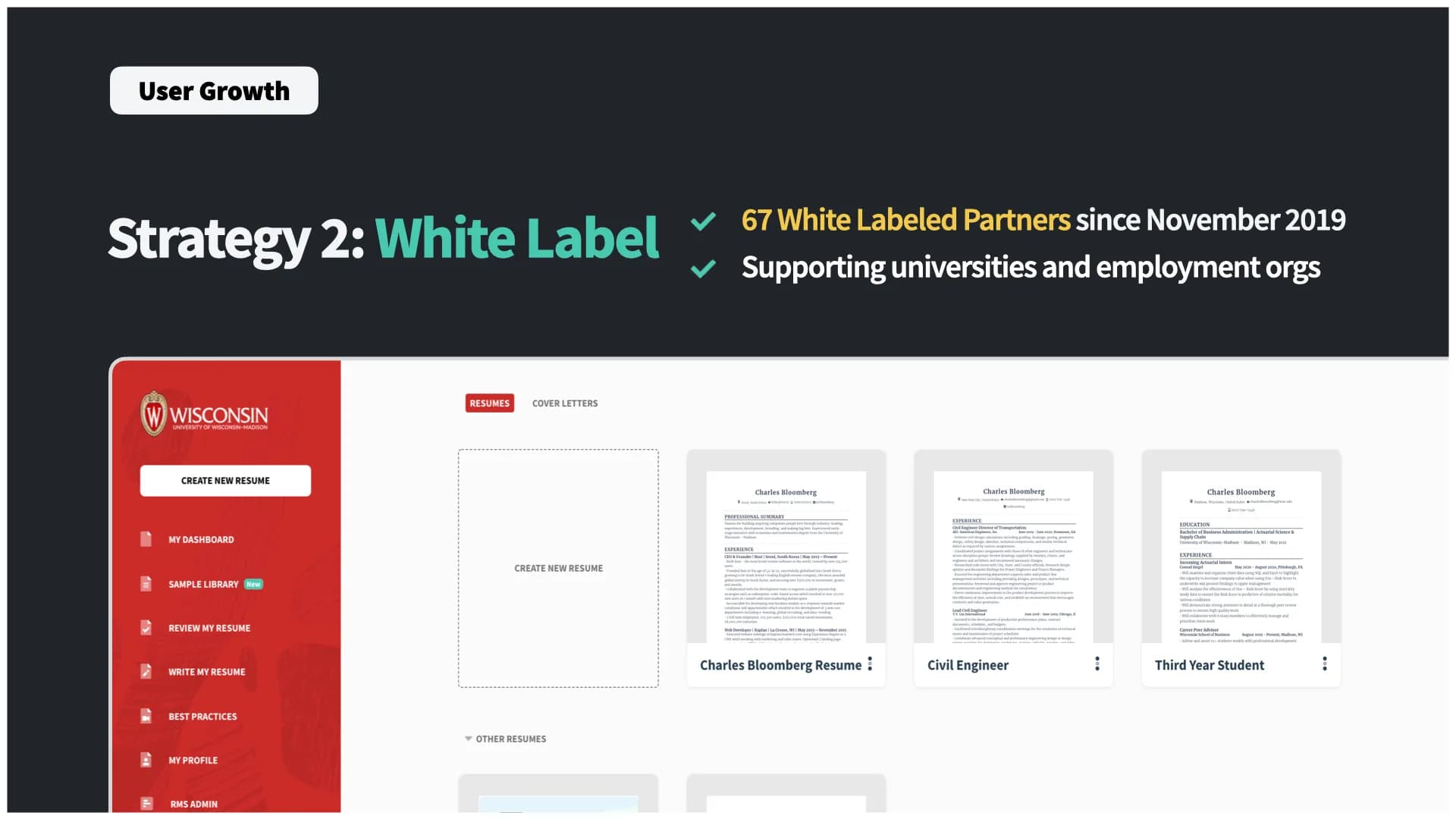 Slide 12: Growth strategy 2 - 67 white-label partners