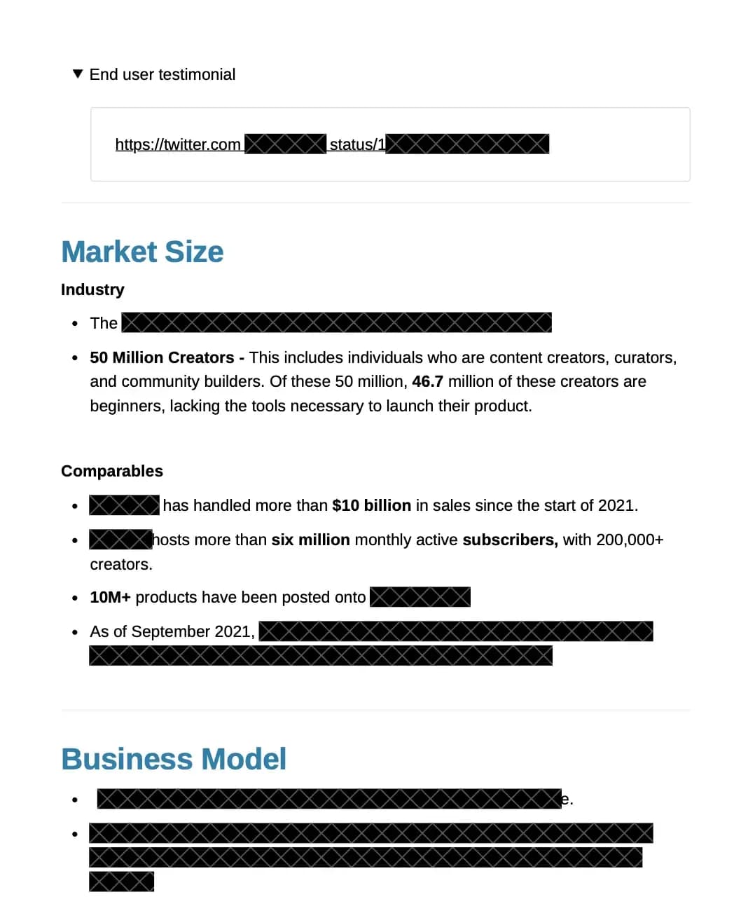 Slide 5: Market size: 50 million creators