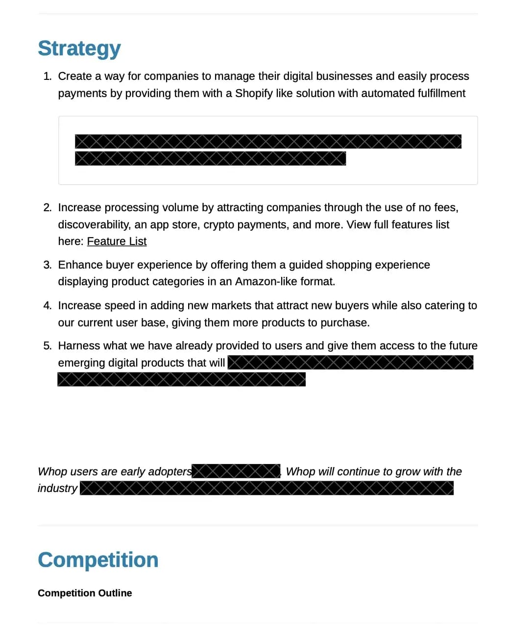 Slide 6: Strategy: Shopify-like tooling with Amazon-style discovery